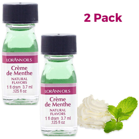 LorAnn Oils Super Strength Flavoring, Crème de Menthe, Pack of 2, 0.125 fl oz, Bold Natural Flavors