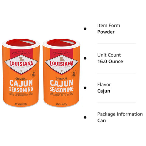 Louisiana Fish Fry Cajun Seasoning 8 Oz (2 Pack)
