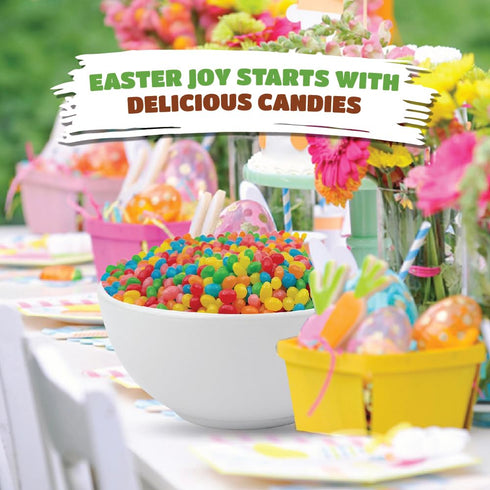 5 Pack Jelly Beans - Pound Bulk - Chewy Candy - Assorted Fruit Flavors - Classic Fruity Treats for Buffets, Cake