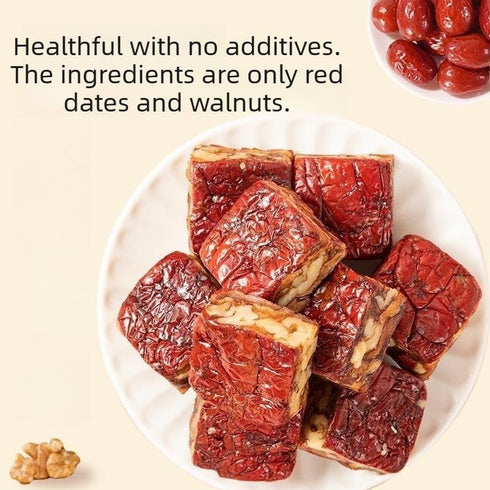 250g,Natural Packaged (250g) Walnut & Jujube Pie Energy Snack with Whole Walnuts & Dates ,Sweet & Chewy Healthy