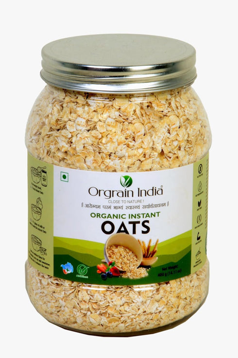 Orgrain India Organic Instant Oats, 17.6 oz, Gluten Free Quick White Oats For Weight