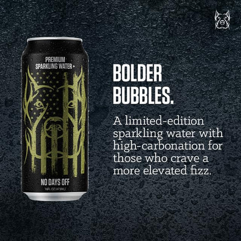 12 Pack, 16 oz Sourced-Filled-Packaged, NO DAYS OFF Premium Sparkling Water+ Limited FREEDOM Edition - fl Can