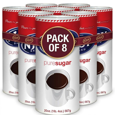 generic Pure Granulated White Sugar, Easy-Pour Canisters 160 oz (Pack of 8)