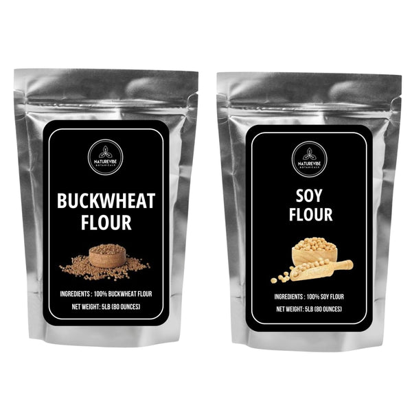 Buckwheat Flour 5lb and Defatted Soy Flour 5lb | Premium Quality Baking
