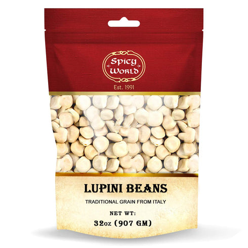 Spicy World Lupini Beans Dry Large 2 Pound Bulk Bag (32oz) - High Protein