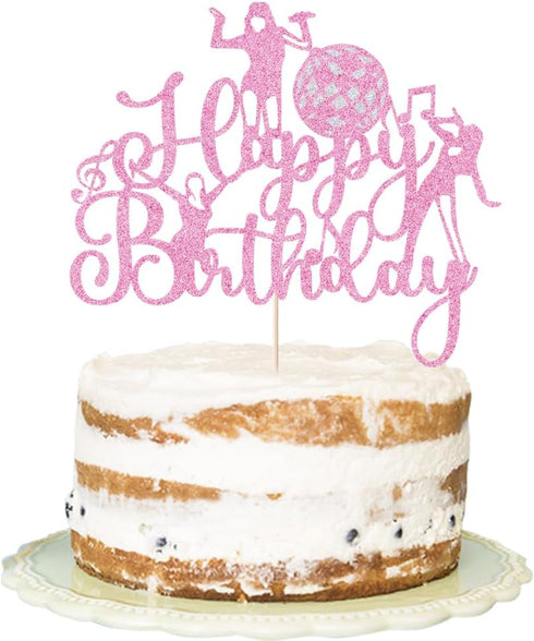 Microphone Happy Birthday Cake Topper-Music Lover Birthday DecorationsGlitter Host Music Cake Decor