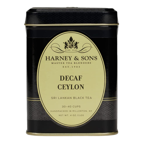 3oz Harney & Sons Fine Teas Decaf Ceylon Black Tea Tin, Loose Leaf