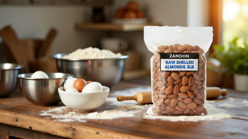 3LB Almonds by ZANOON Raw, Large California Almonds, High Protein & Vitamin E, Gluten-Free, Kosher, Vegan, Unsalted