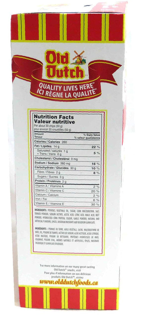 Old Dutch Foods 220g/7.8oz Old Dutch Ketchup Chips - Box, (Imported from Canada)