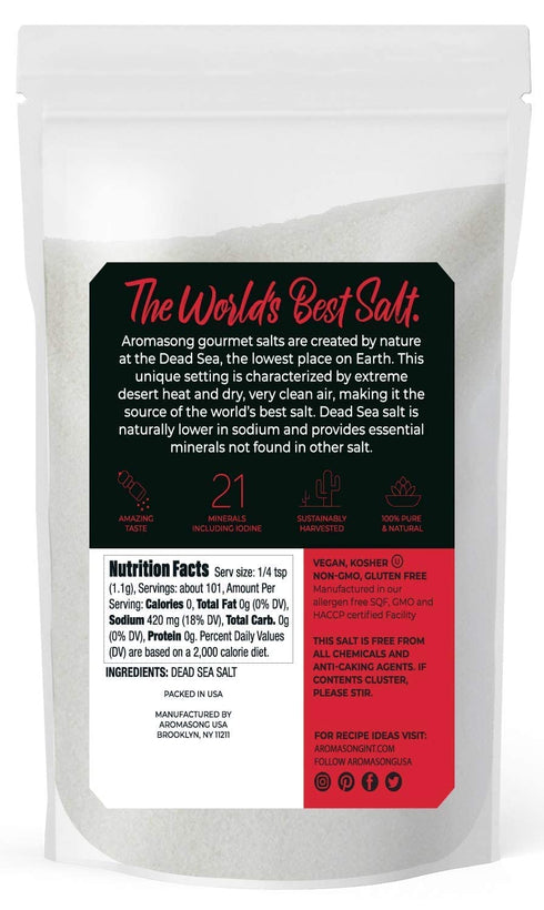 100% 2.43 LB 2.43 LB Aromasong Natural Sea Salt Coarse Grain with Fine Grain Sea Salt from the Dead Sea, Unrefined