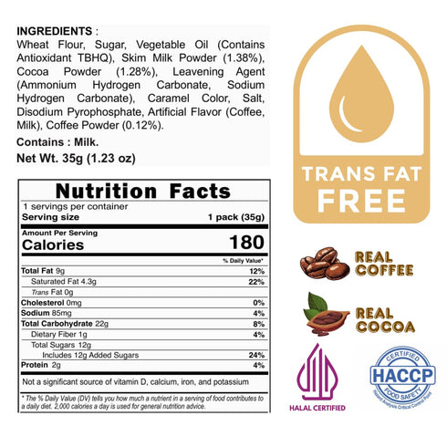 35g Pack Pack 20 Zyluc Mini Black Crackers Tiramisu Flavored Snack with Coffee Cocoa Blend Portable Light Crunch, Halal