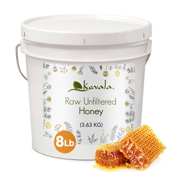 Kevala Raw Unfiltered Honey - Unprocessed Liquid Sweetener Harvested Without Pesticides, Bee-Friendly