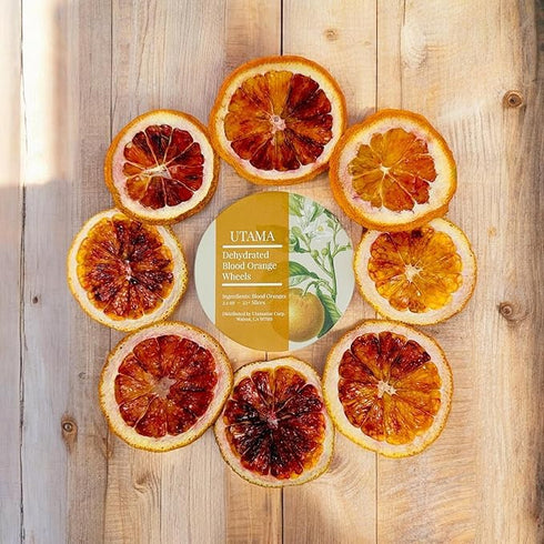 Utama 30+ Dehydrated Blood Orange Slices Dried Citrus Wheels for Cocktails, Garnishes, Crafts, and Decorations - MADE