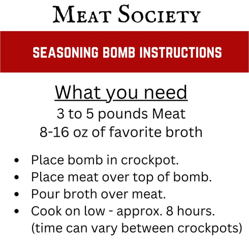 Meat Society 2 pack" "Society Bomb Craft Batch Slow Cook Seasoning Traditional Savory Blend