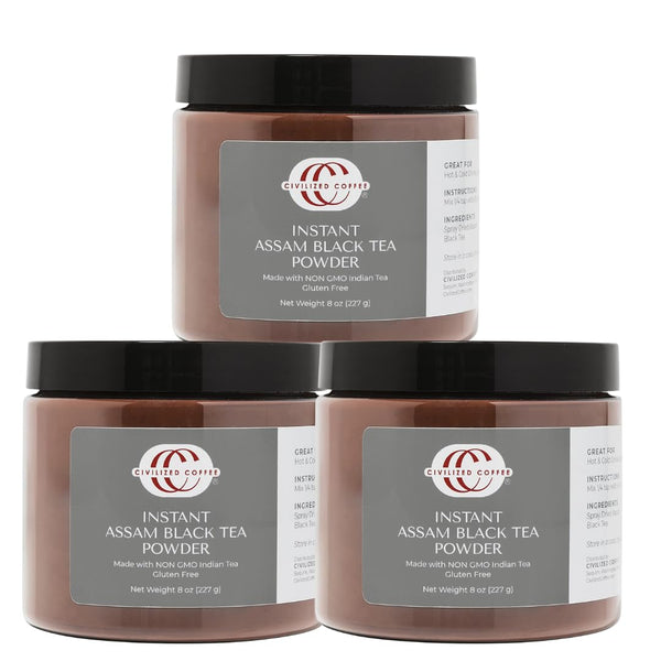 Civilized Coffee Instant Assam Black Tea Powder For Hot Tea, Iced Tea