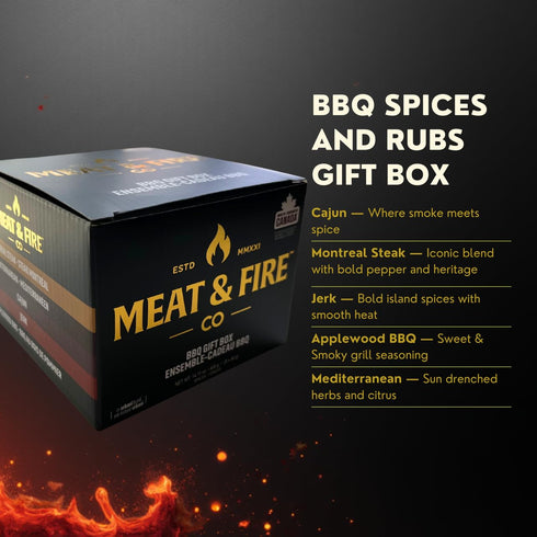 Urbani Set 5 BBQ Rubs & Seasonings Gift for Men Gourmet Grilling & Smoking Spices in Gold Foil Gift Box, Meat & Fire