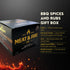 Urbani Set 5 BBQ Rubs & Seasonings Gift for Men Gourmet Grilling & Smoking Spices in Gold Foil Gift Box, Meat & Fire