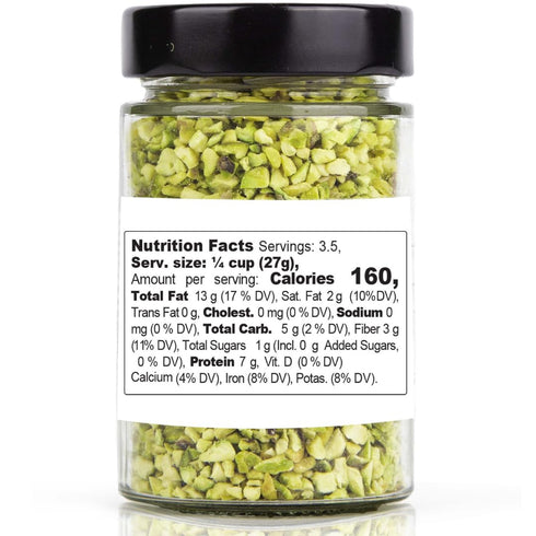 Pistachios Chopped, 3.5 oz (100 g), Sicilian Raw Pistachio Crumbles, Bronte, Sicily, Italy Pistachio pieces baking, cooking, ice cream topping, pizza pasta, sanwhich, Non GMO, by Gusto ETNA