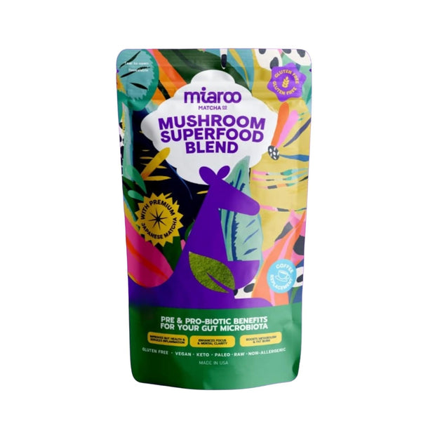 Mushroom Matcha 150g (25 servings, 70mg Caffeine, Zero Sugar) with Lions Mane,