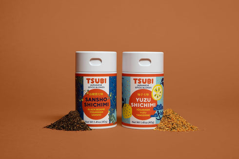1 40g Tsubi Japanese Spice Blends - Yuzu & Tangerine Shichimi - Togarashi Yuzu Tangerine - container