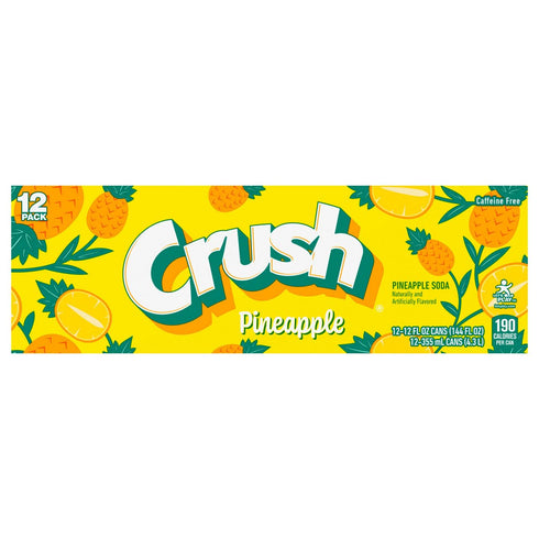 Crush Pineapple Soda 12oz Cans (Pack of 12)