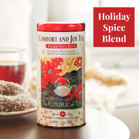 50 The Republic of Tea Comfort and Joy Tea, Holiday Spice Blend, Tea Bags, Naturally Caffeinated