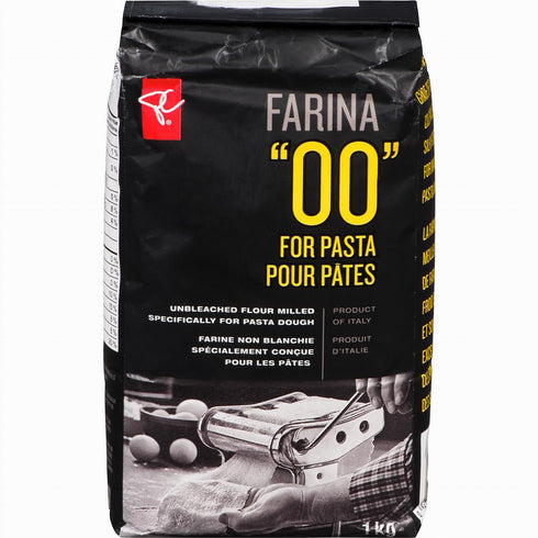 President's Choice PC Black Label "00" Farina Enriched,Unbleached Fine Wheat Flour for Pasta, 1kg/35.3oz,