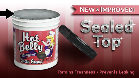 2 PACK 2-11 Hot Belly bacon grease ounce containers. Shelf stable. Download free cookbook with each order