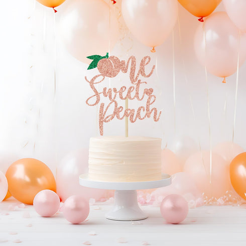 Mis Quince 1st One Sweet Peach Cake Topper, Sweet as a Peach, Birthday Cake Topper, Peach Baby Shower Birthday Party