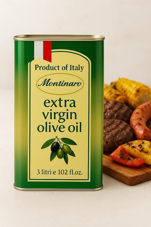 3 (101 oz) Montinaro Italian Extra Virgin Olive Oil Liter fl Tin Cold-Pressed EVOO from Puglia, Italy Coratina
