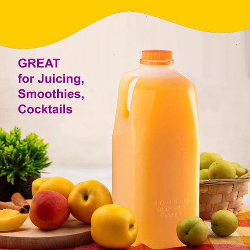 FIJIAN MADE 64 Oz (Pack 20 64 Oz Jugs Bottles Of x Ea) With White Tamper Evident Screw Caps Great for Homemade Juices