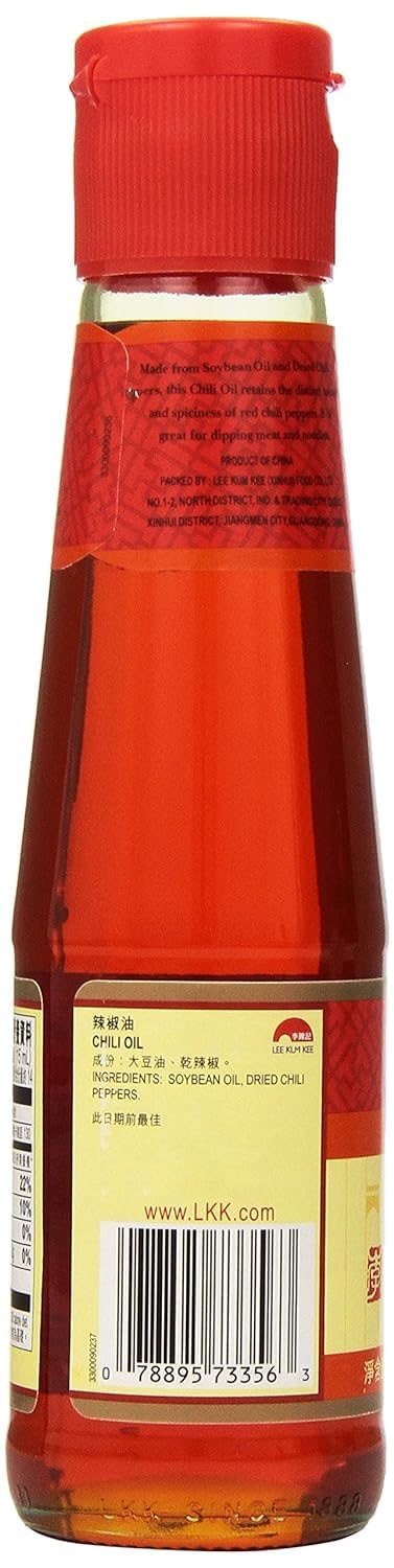 Lee Kum Kee Lkk Chili Oil, 7 Ounce 1 Jar, Natural Vegan Chili Oil, Hot Sauce, Good on Everything, Sugar Free