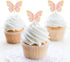 66 Pcs Butterfly Cupcake Toppers, Pink Gold Cake Topper Picks for Birthday Party Decor, Wedding, Baby Shower