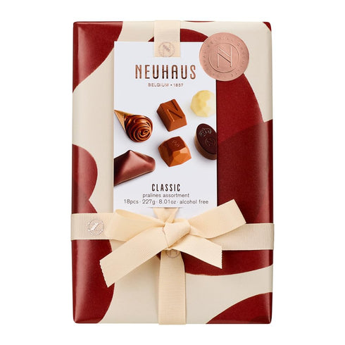1/2 lb 18 Neuhaus Belgian Chocolate Gift Box, Ballotin Assorted Milk, Dark & White Chocolate Pralines Romantic Gourmet