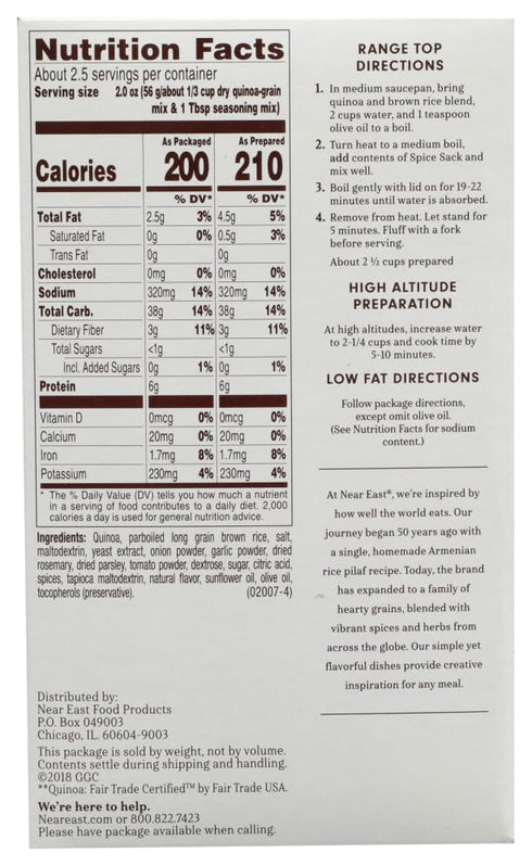 4.8 12 Near East Food Products Rosemary and Olive Oil Quinoa, Ounce - per case.