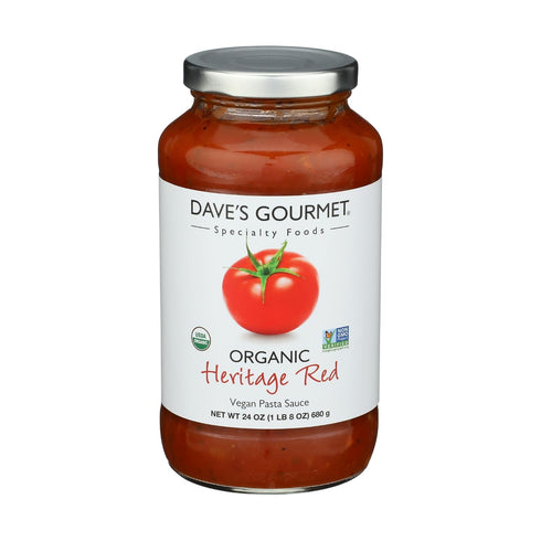 24 oz 3 Pack Dave's Gourmet Organic Heritage Red Tomato Pasta Sauce Vegan and Gluten Free jar- Jar