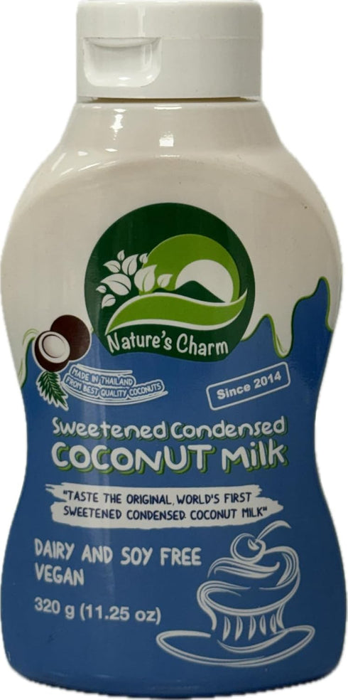 KC Commerce Calcum-11.25 (Pack 6) (6) Nature's Charm Sweetened Condensed Coconut Milk, NEW Squeeze Bottle , Dairy