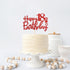 Red Glitter 18th Birthday Cake Topper - Happy Eighteen Cake Topper - Cheers to 18 Years Party Decorations