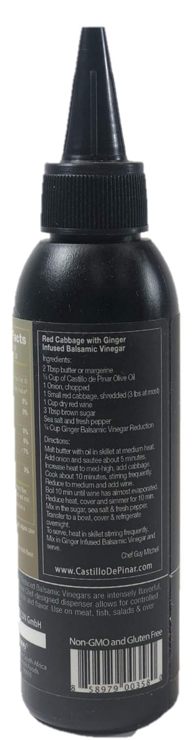 3-Pack 150ml Castillo de Pinar Ginger Balsamic Reduced Vinegar, Non GMO