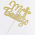 PALASASA Gold Glitter Mi Bautizo Cake Topper, Religious God Bless Me Cross Cake Décor for Baby Shower