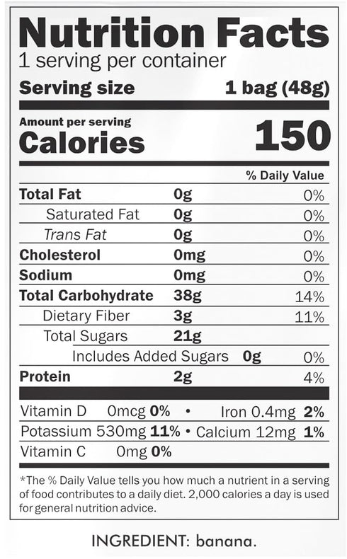 100% (1.7oz 48g) Tropickout Freeze Dried Banana Fruit Snack Brazilian Fruit, No Added Sugar, No Additives, Gluten-Free