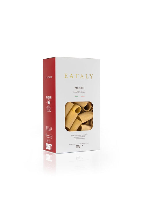 500g (17 oz.) 1 Pack Eataly Italian Paccheri Pasta Noodles - Box -Authentic Durum Semolina Wheat - Made in Italy- Dried