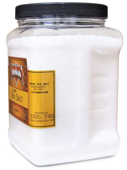 4.6 lbs Coarse Grain Real Sea Salt by It's Delish Jumbo Reusable Container Natural Unrefined Kosher Salt Perfect