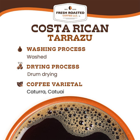 2 lb (32 oz), Fresh Roasted Coffee, Costa Rican Tarrazu, Medium Roast, Kosher, Ground