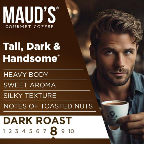 50ct, 100% Maud's Dark Roast Coffee Pods, Single Serve Pods Arabica Coffee, Compatible with Keurig K Cups Maker