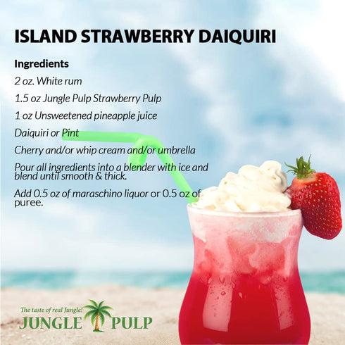 Jungle Pulp 33.8oz/1 Strawberry Puree Costa Rica Blend, Topping, Flavoring Better than Syrup, Mix, for Cocktails
