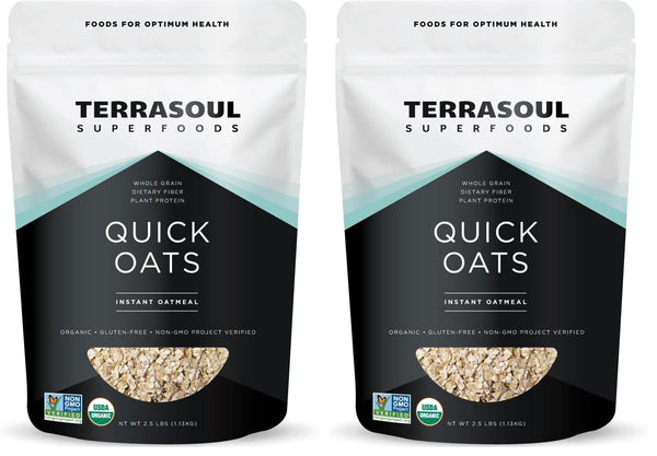 Terrasoul Superfoods Organic Instant Quick Oats, 2.5 Lbs, Premium Grade, Non-GMO, Gluten-Free