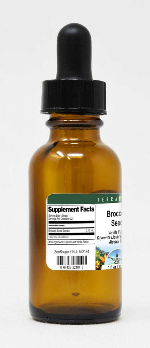 Terravita (1:5) (1 oz, 522184) Broccoli Seed Glycerite Liquid Extract - Vanilla Flavored ZIN: