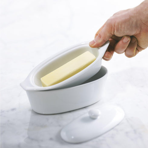 09607081A Trudeau Porcelain Butter Boat, White