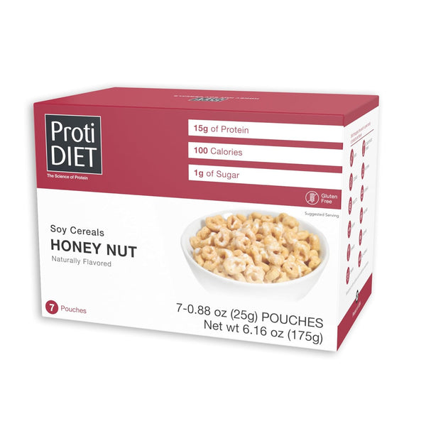 ProtiDIET High Protein Honey Nut Soy Cereal - Gluten Free, Keto Friendly,